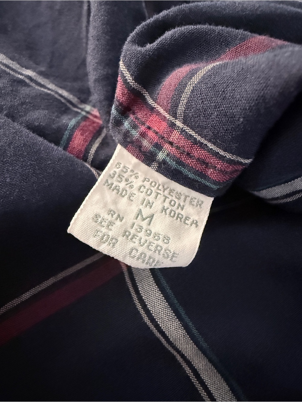 Vintage Christian Dior Plaid Epaulet Button Down Shirt Navy Men’s M - Picture 7 of 9